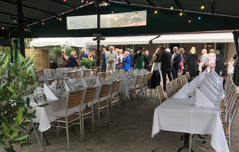 Dukning på terrassen